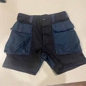 Wasted Collective Black and Blue Cargo Shorts